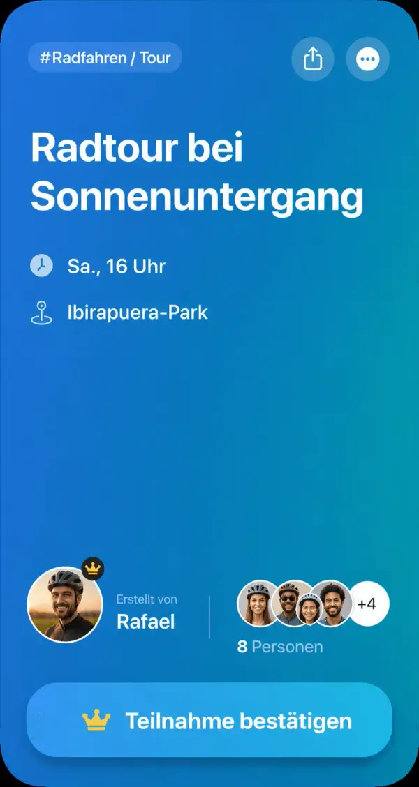 Einladung zu einer Radtour bei Sonnenuntergang, erstellt von Rafael