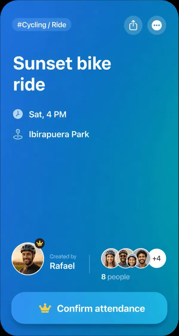 Invitation to a sunset bike ride, created by Rafael