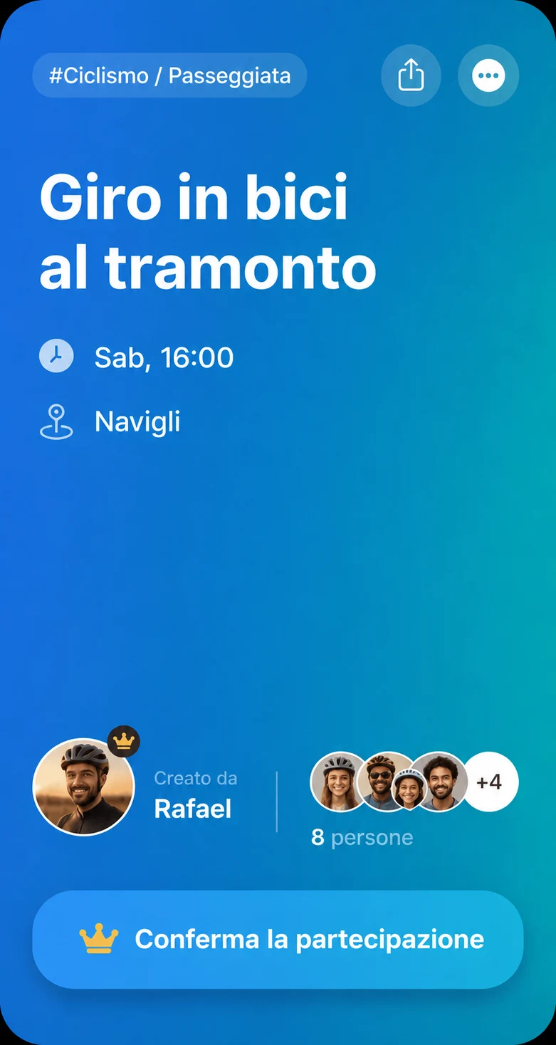 Invito a un giro in bici al tramonto, creato da Rafael